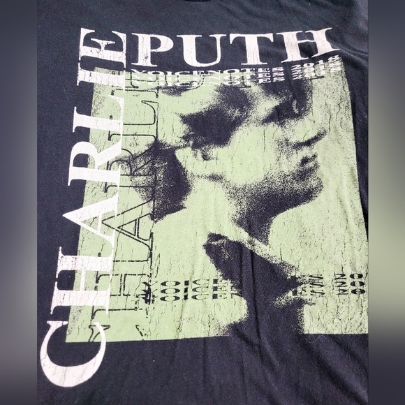 Charlie Puth Voicenotes 2018 black Concert T-shirt 100% Cotton Unisex Size Large - Picture 3 of 9
